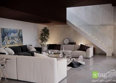 اتاق نشیمن ساده و شیک با طراحی مدرن مطابق با مد روز