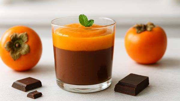 طرز تهیه موس شکلات و خرمالو به سبک بازاری برای شب یلدا